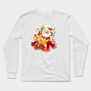 Santa on the reindeer Long Sleeve T-Shirt